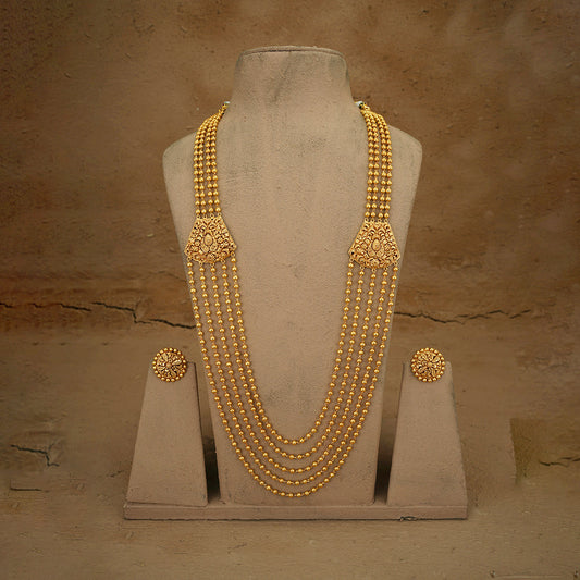Meera Ranihaar Earrings Set Handcrafted Gold Plated