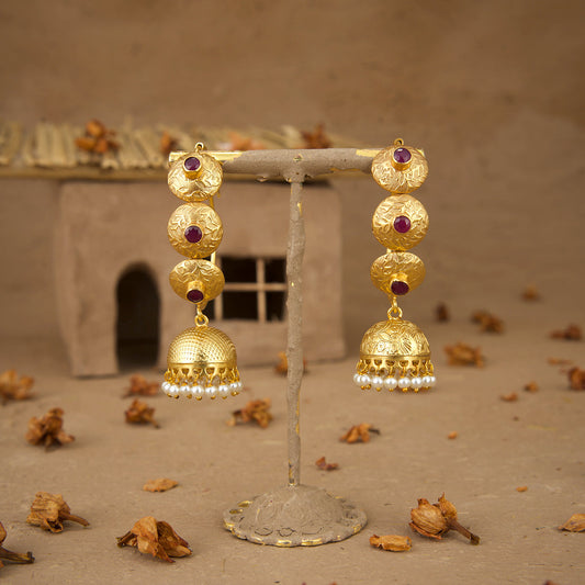 Insiya Jhumki Handcrafted Gold Plated