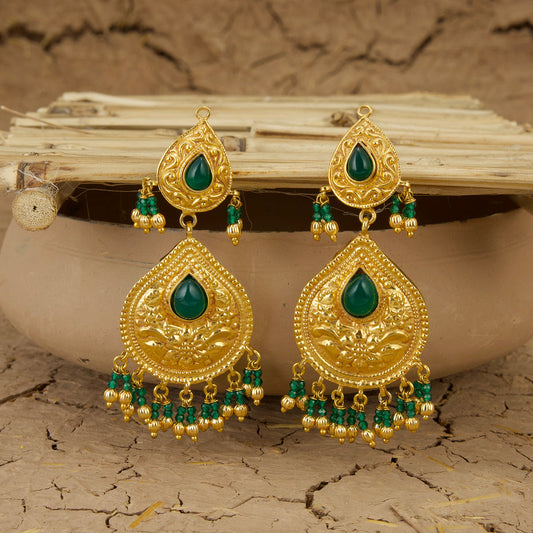 Hoorani Necklace Earrings Tikka Handcrafted Gold Plated