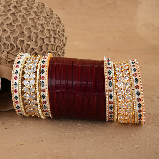 Mehroza Wedding Churra Maroon Colour