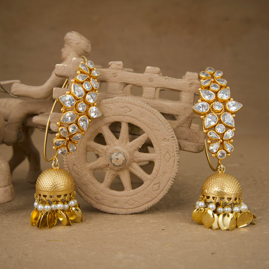 Ruma Jhumki Handcrafted Gold Plated