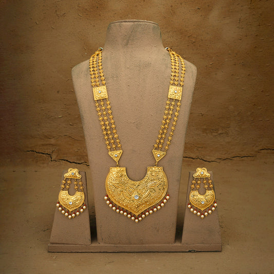 Kanak Ranihaar Earrings Set Handcrafted Gold Plated