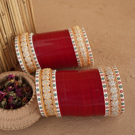 Mahrooh Wedding Churra Redish Moroon Colour