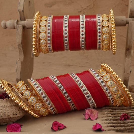 Noorainah Wedding Churra Redish Moroon Colour