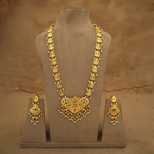 Reya Ranihaar Earrings Set Handcrafted Gold Plated