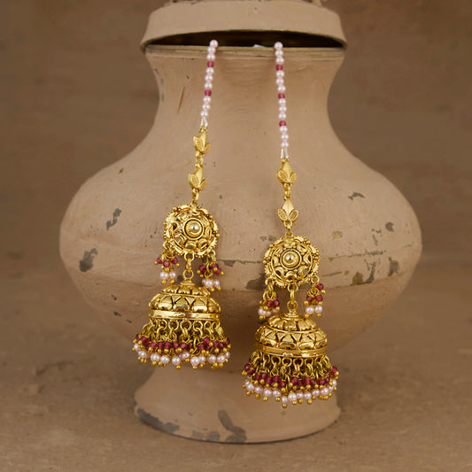 Sana  Jhumki Handcrafted Gold Plated