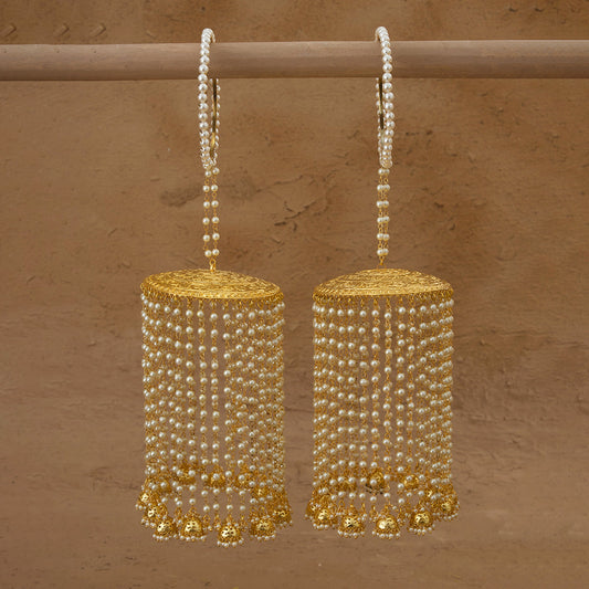 Ishmira  Gold Plated Kalira With Shell Pearls