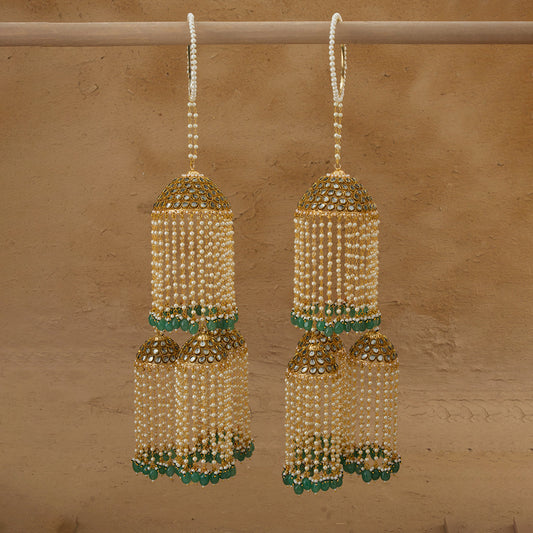 Husnaaz Gold Plated Kalira With Shell Pearls