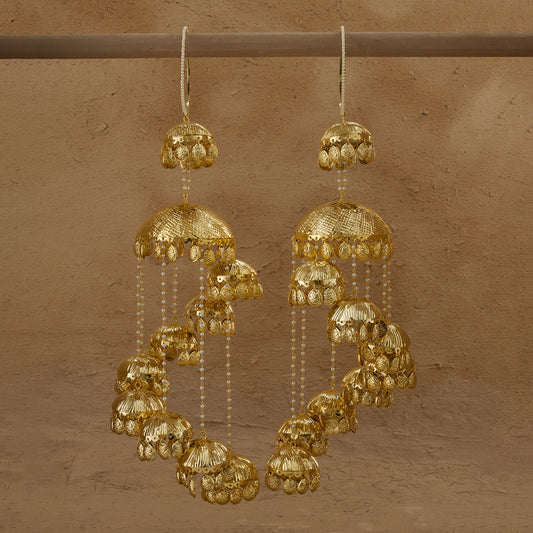 Mahrooh  Gold Plated Kalira With Shell Pearls