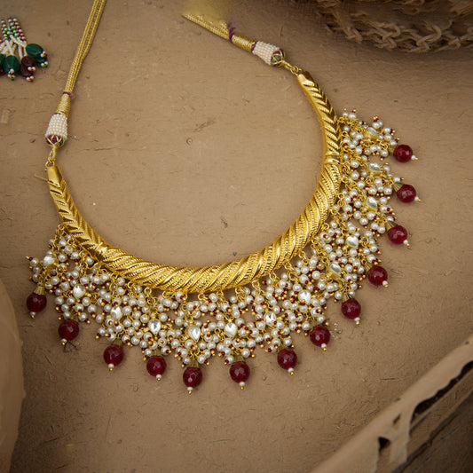 Riya Hasli set Handcrafted Gold Plated