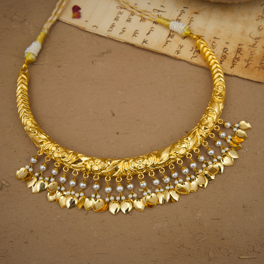 Naaz Hasli set Handcrafted Gold Plated