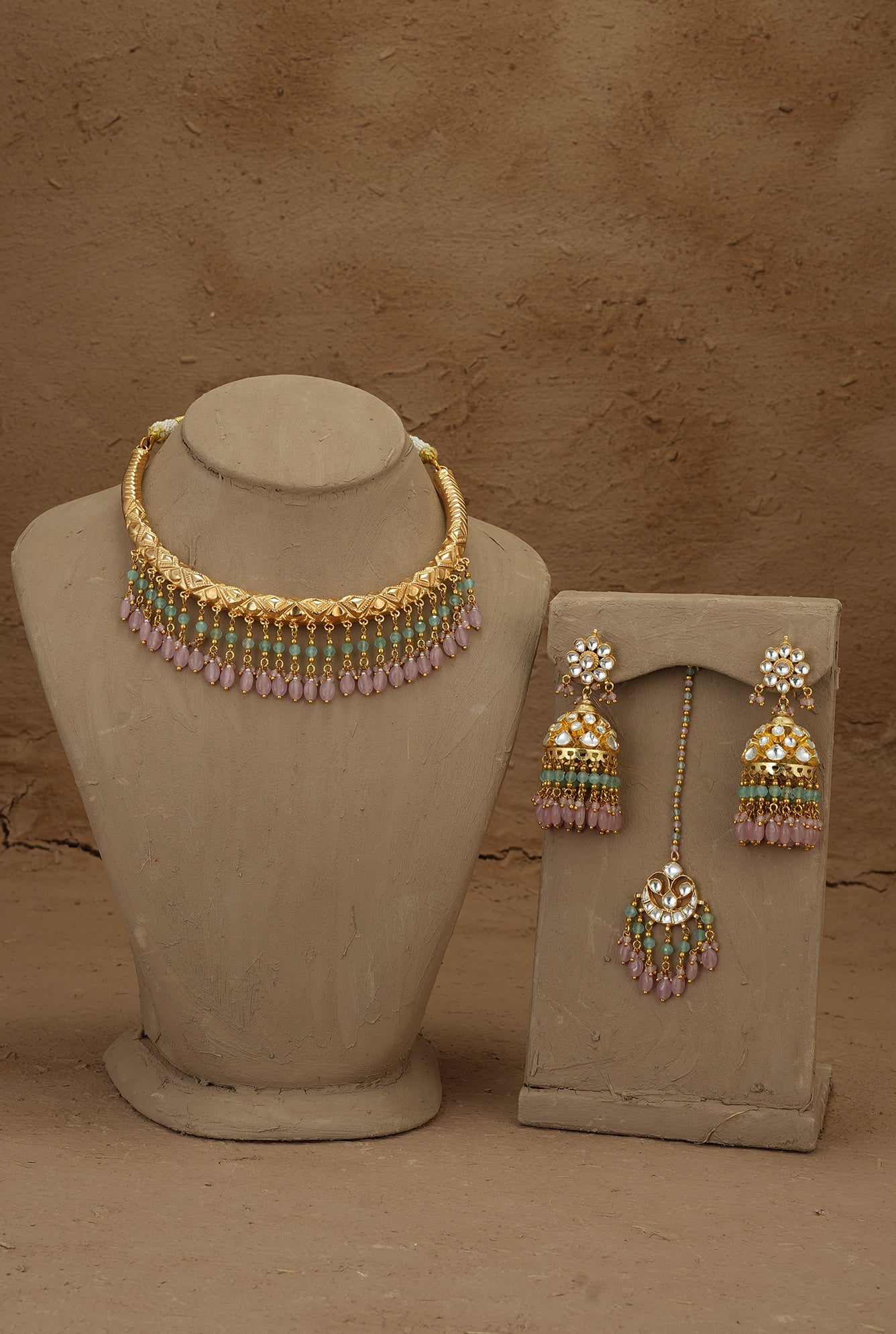 Rimi Hasli set Handcrafted Gold Plated