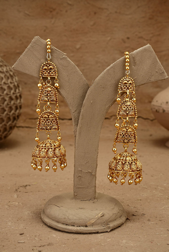 Prisha Jhumki Handcrafted Gold Plated