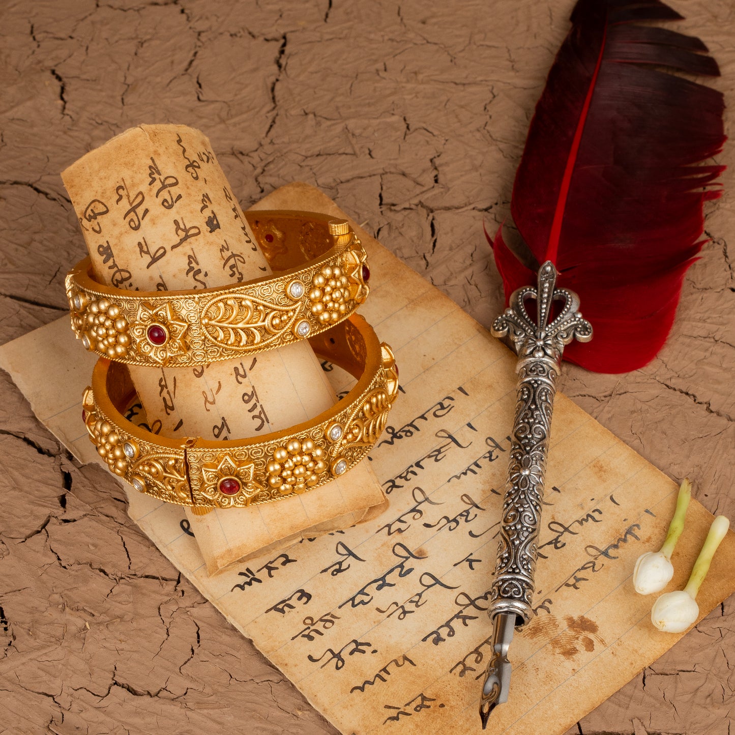 Ridhima Bangles Openable - Gold Plated