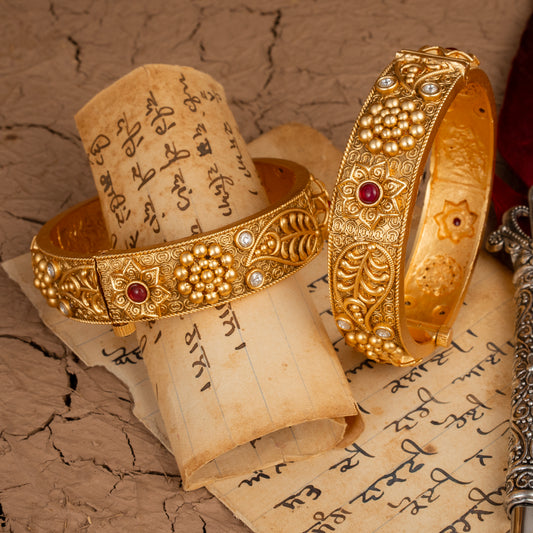 Eternal Glow: Gold-Plated Bangles