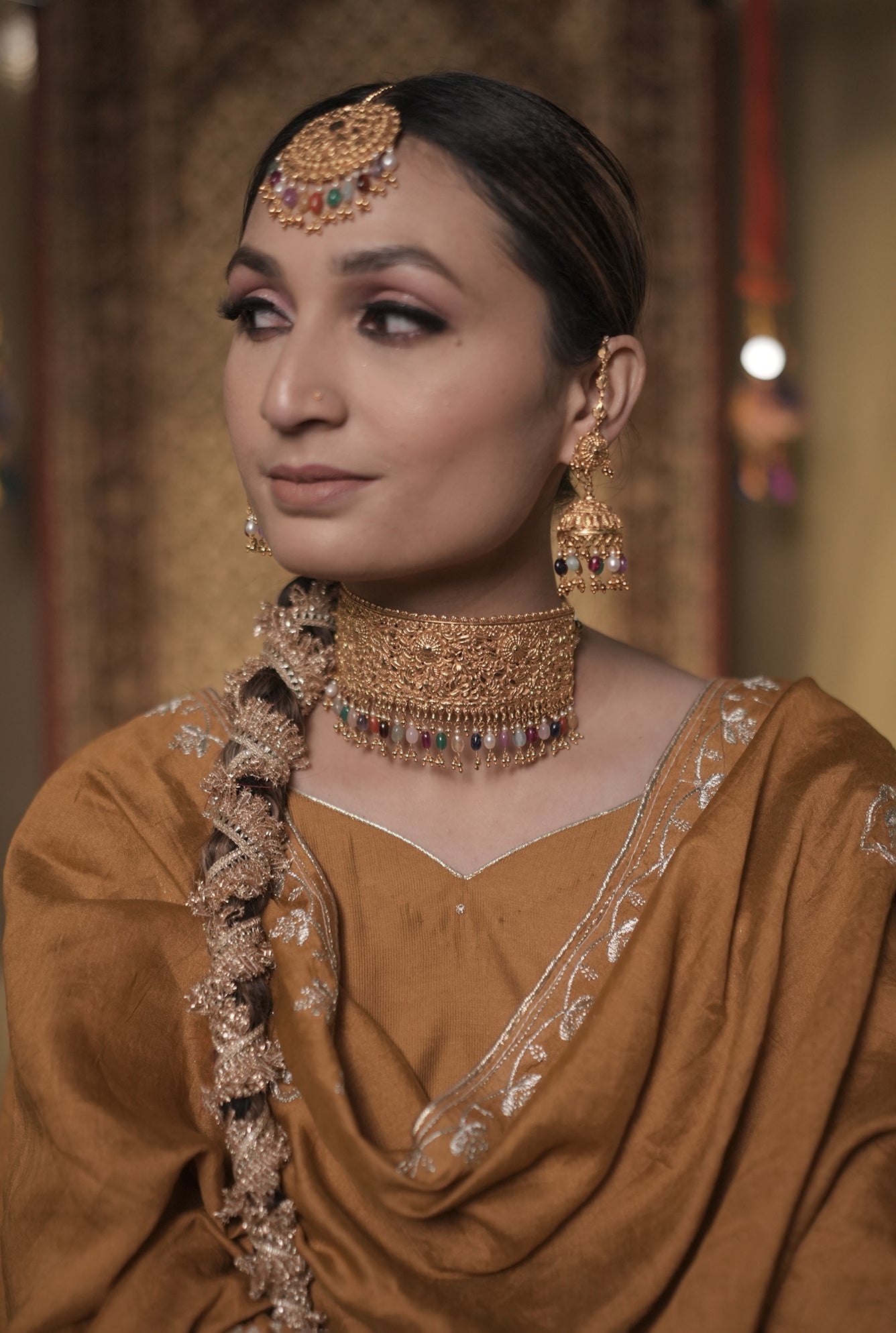 Ruchi choker Earing Tikka Handcrafted Gold Plated