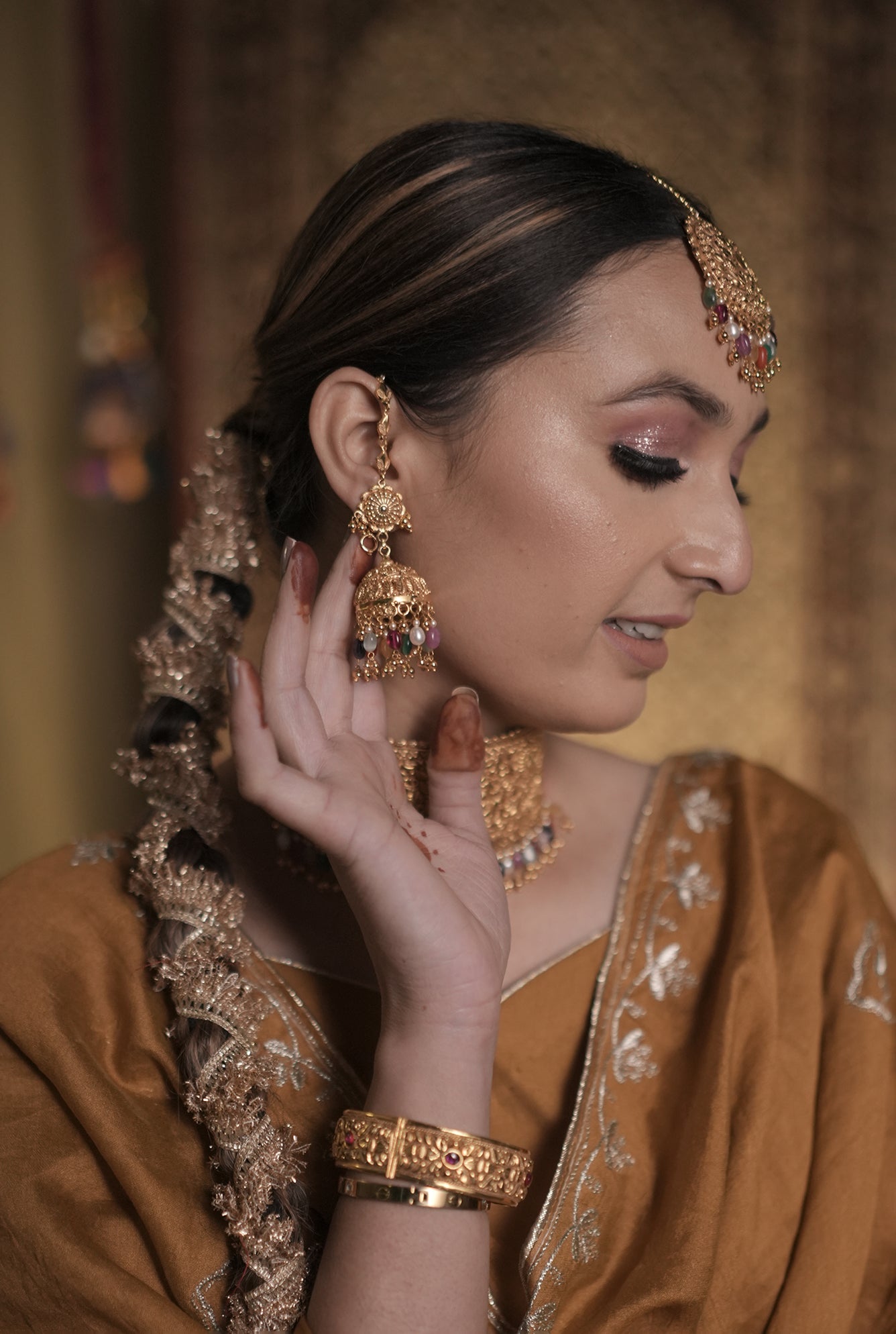 Ruchi choker Earing Tikka Handcrafted Gold Plated