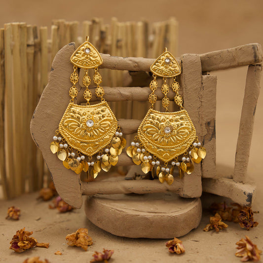 Trisha  Earrings Handcrafted Gold Plated