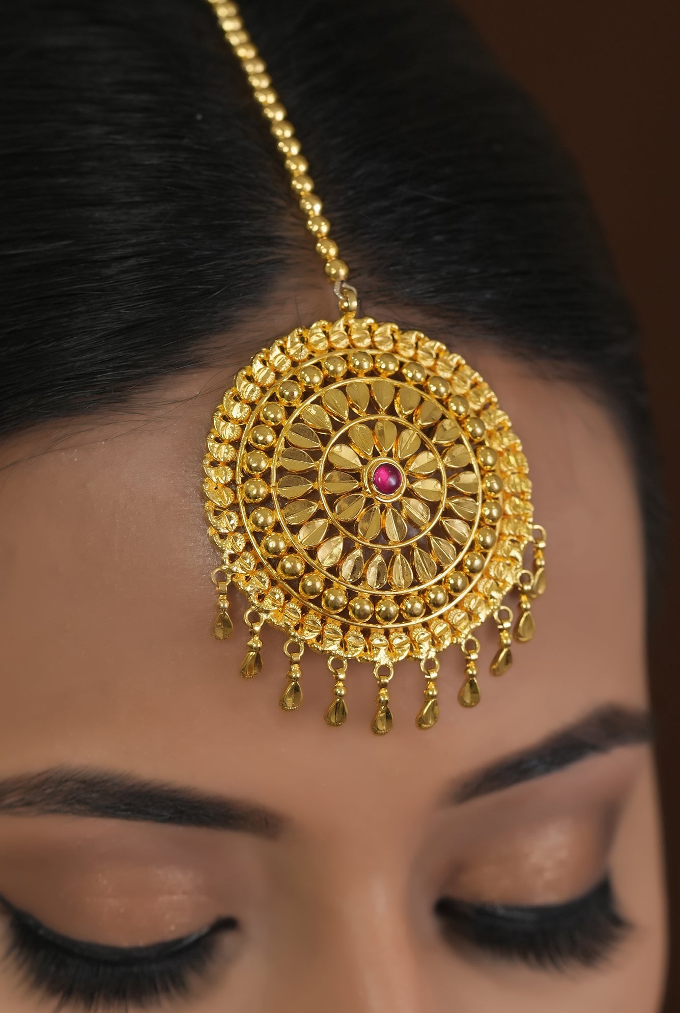 Rasa  Necklace Earing Tika Handcrafted Gold Plated
