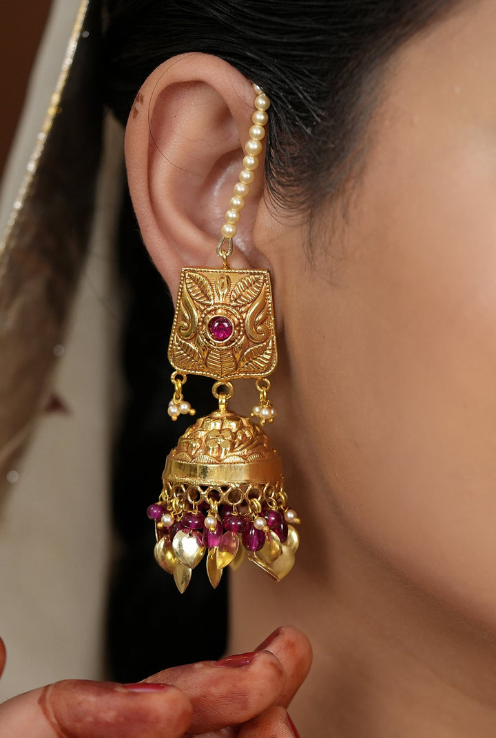 Azra Jhumki Handcrafted Gold Plated