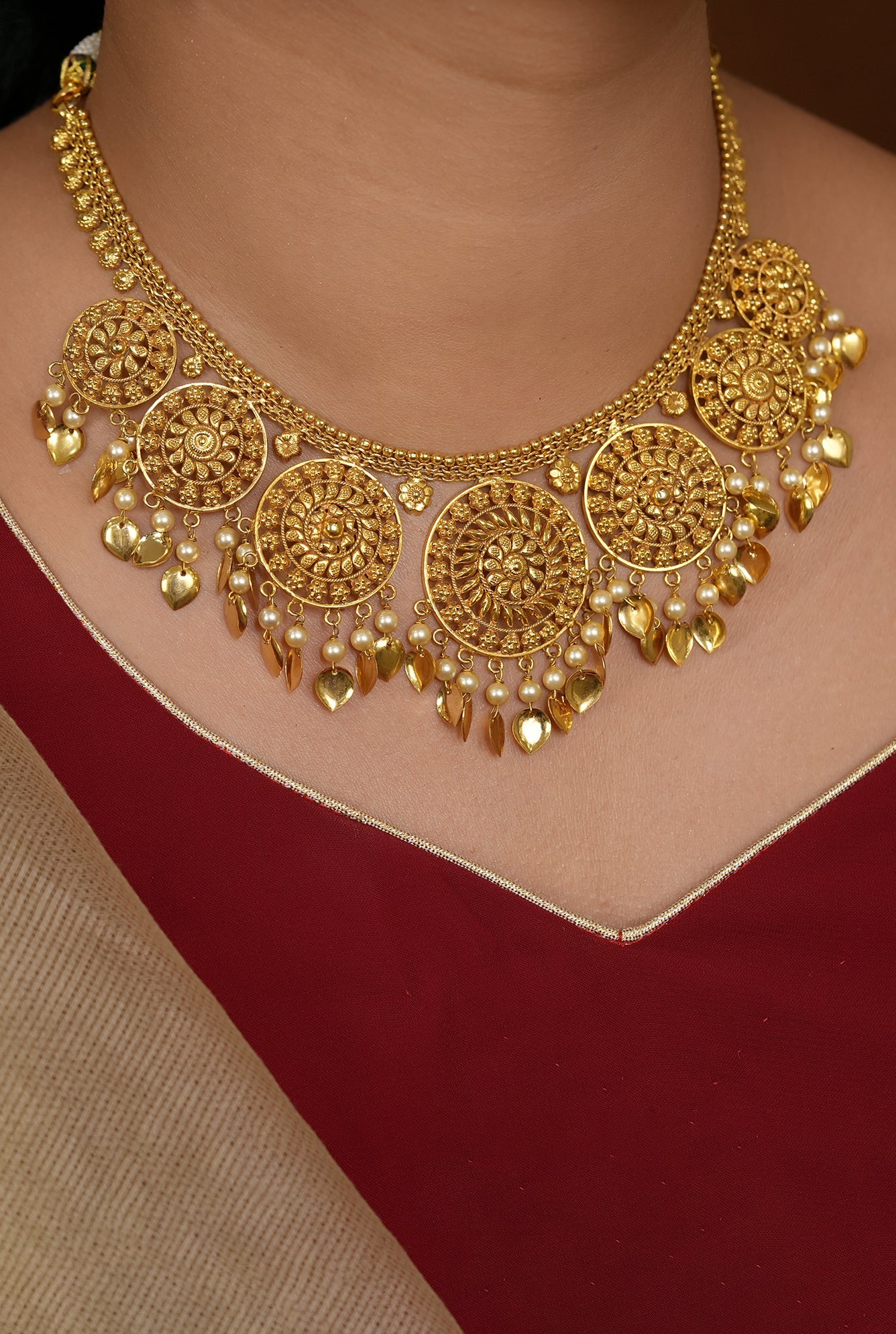 Swarn Necklace Earing Tika Handcrafted Gold Plated