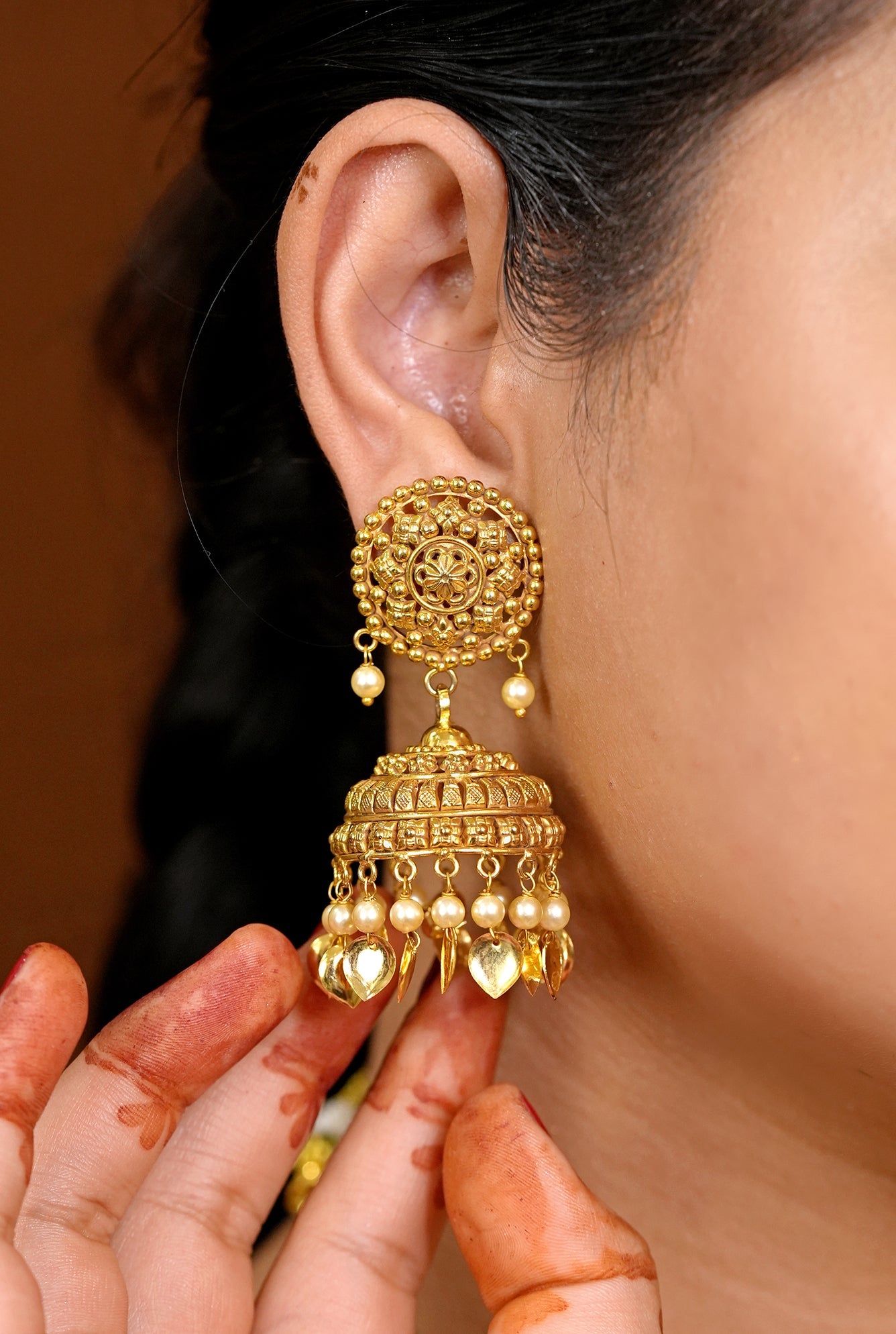 Swarn Necklace Earing Tika Handcrafted Gold Plated