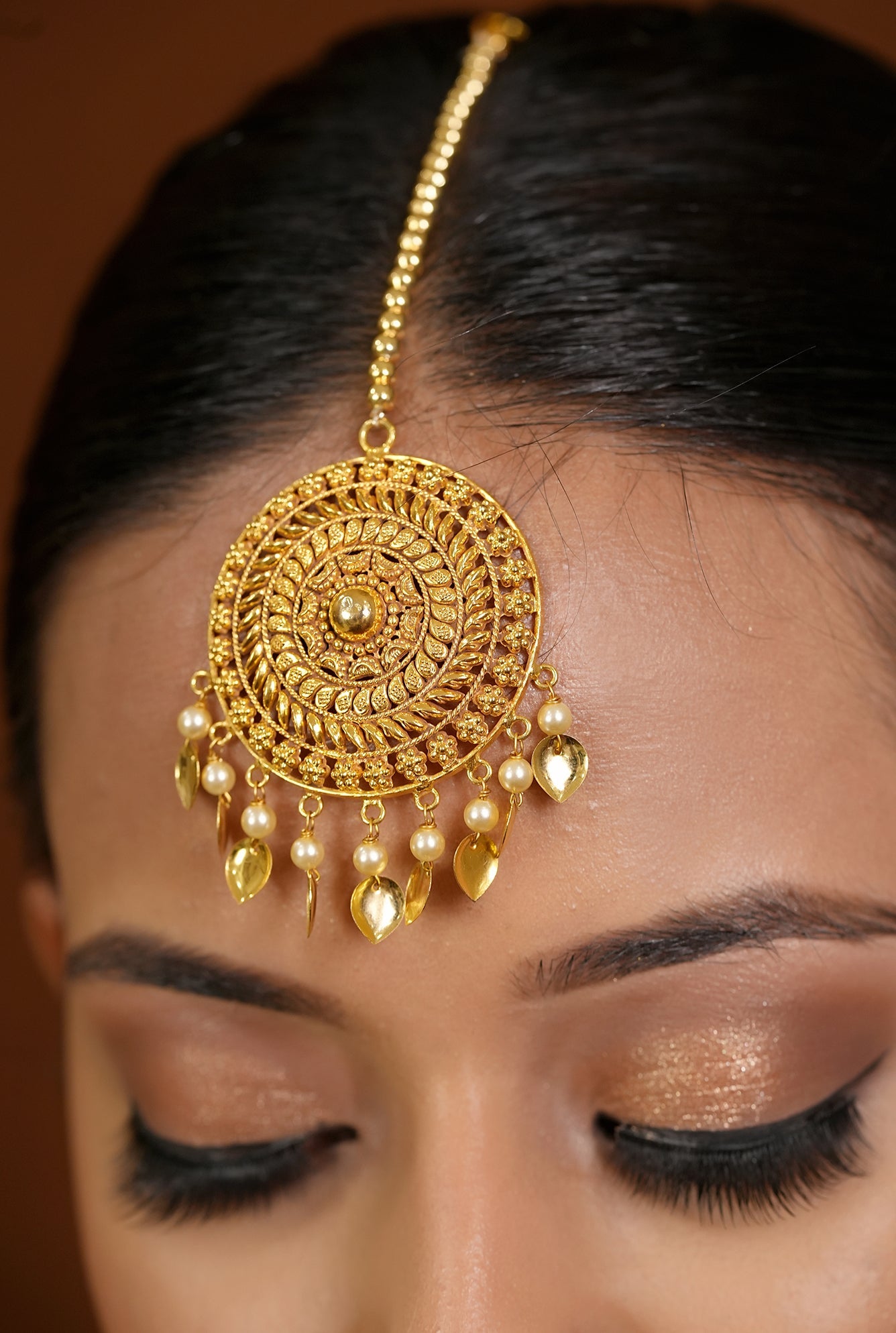 Swarn Necklace Earing Tika Handcrafted Gold Plated