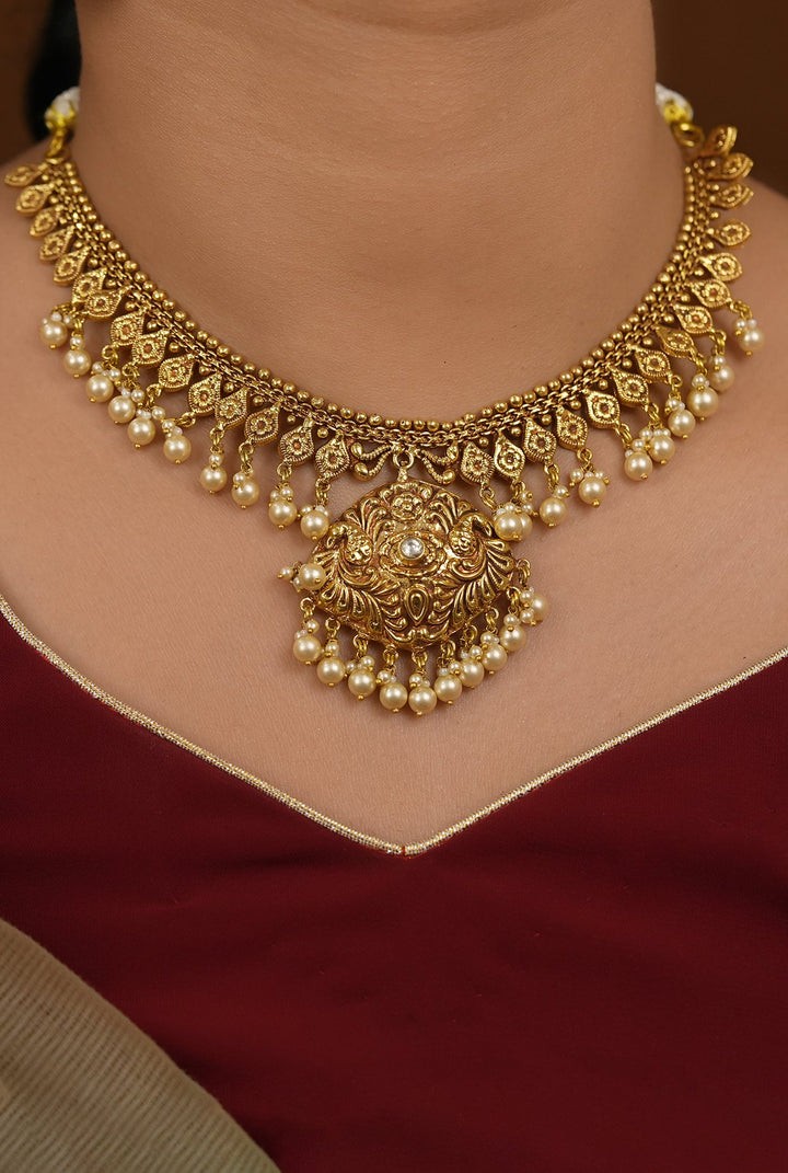 Pavi Necklace Earing Clips Handcrafted Gold Plated