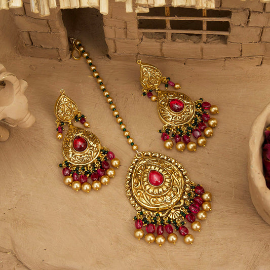 Mehak Earring Tikka Handcrafted Gold Plated