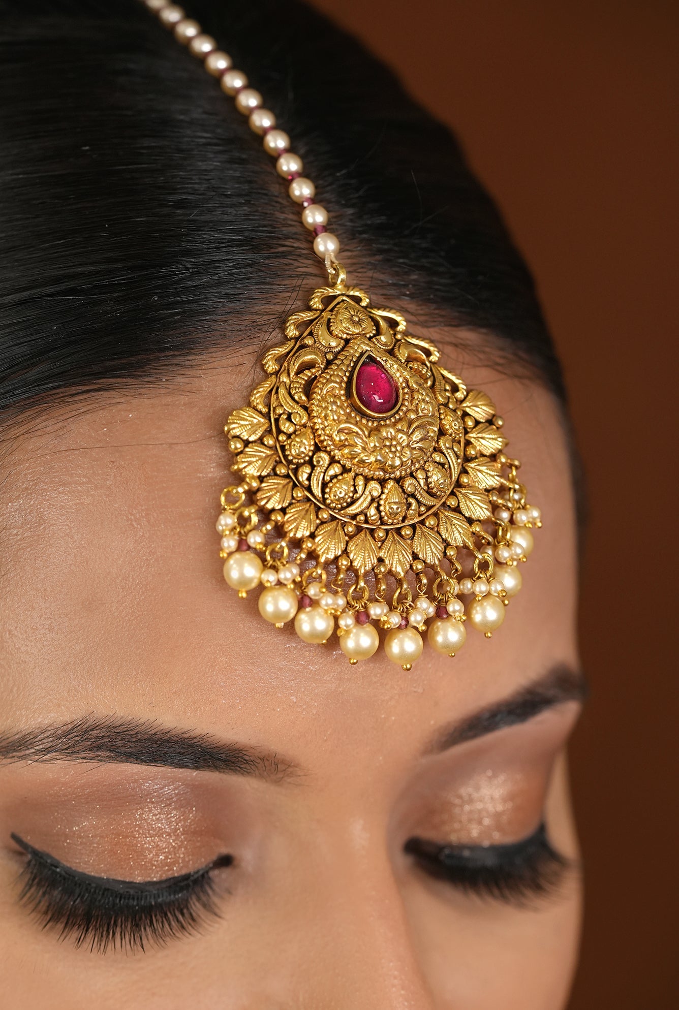 Karuna Necklace Earing Tika Handcrafted Gold Plated