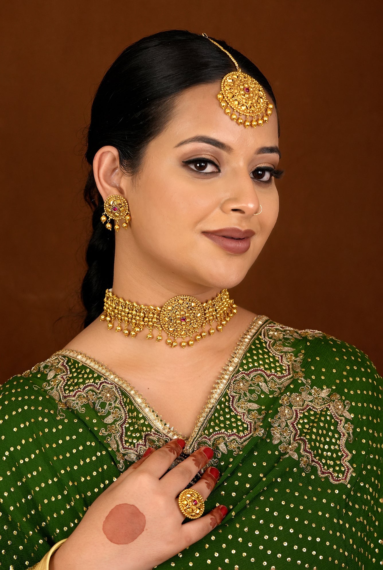 Ziya choker Earing Tikka Handcrafted Gold Plated