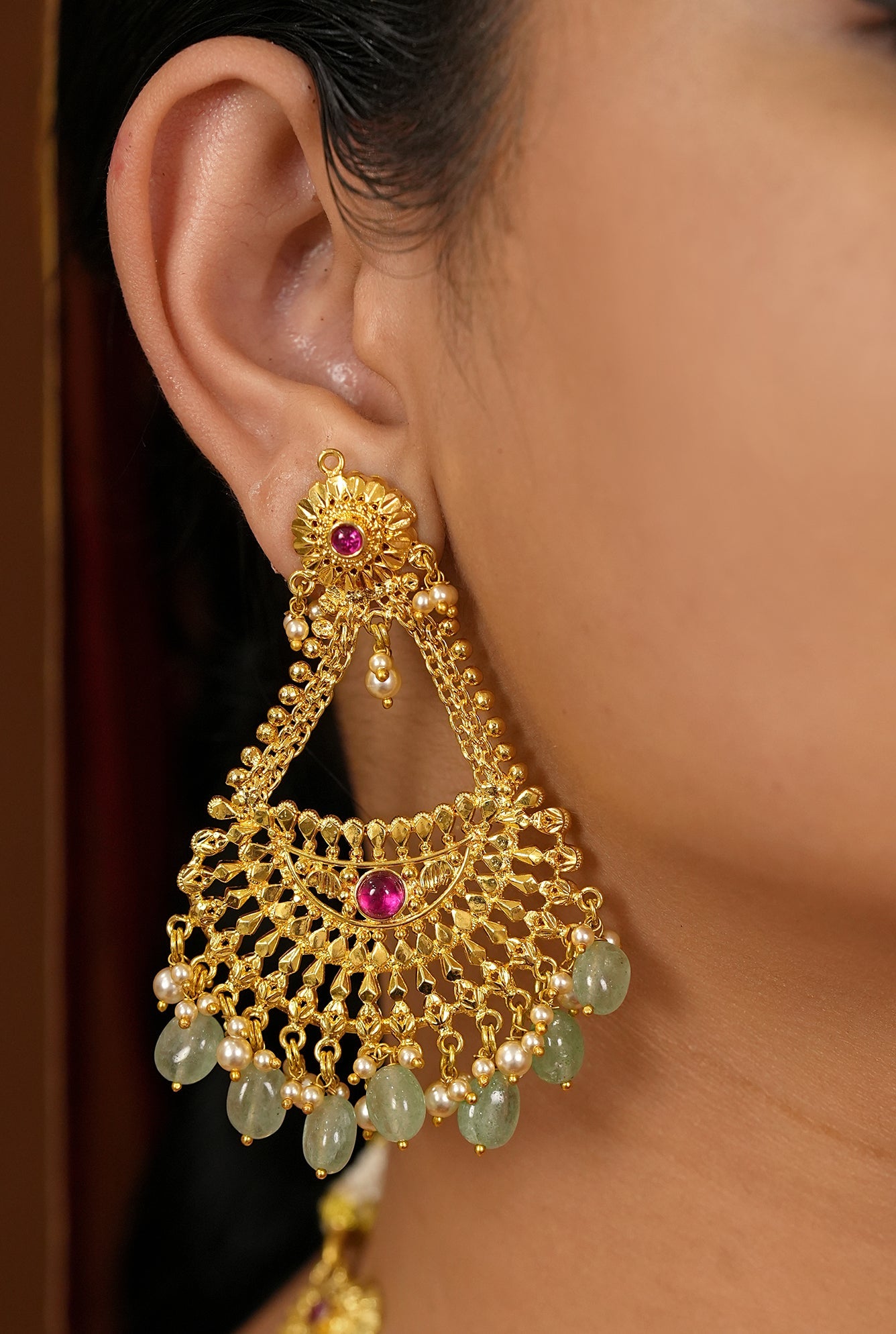 Aman Necklace Earing Tika Handcrafted Gold Plated