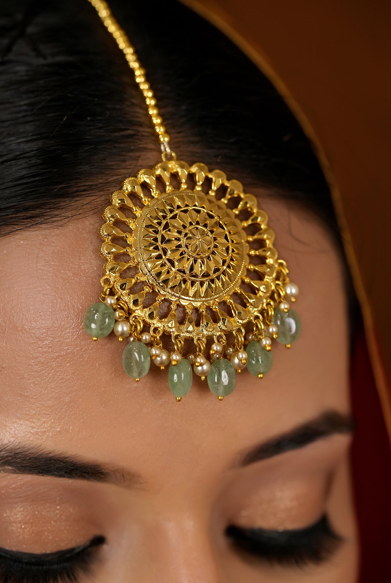 Aman Necklace Earing Tika Handcrafted Gold Plated