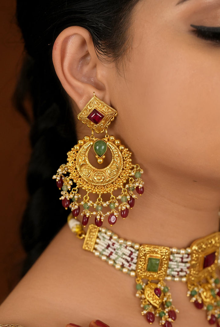 kajal Earing Handcrafted Gold Plated