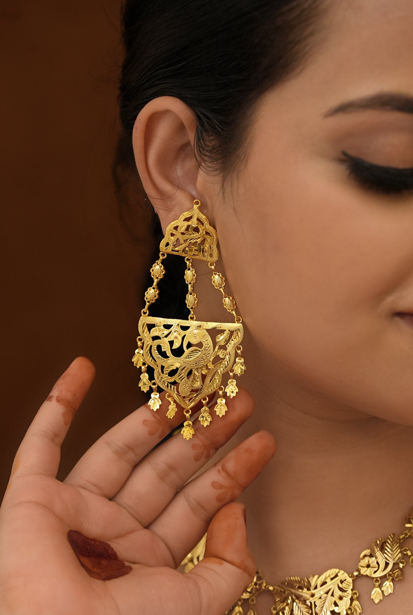 Ziya Earing Handcrafted Gold Plated