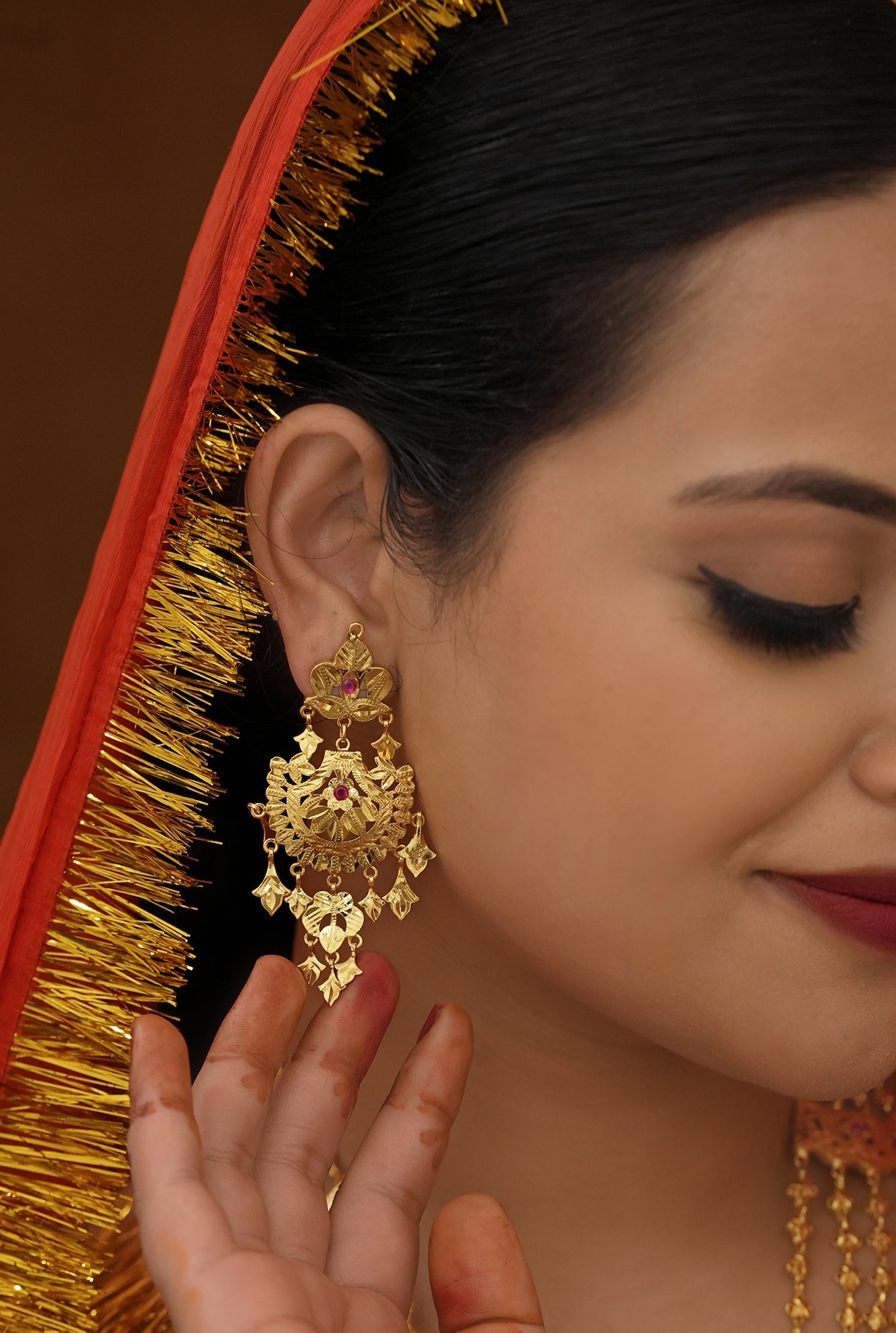 Ruchi Earing Handcrafted Gold Plated