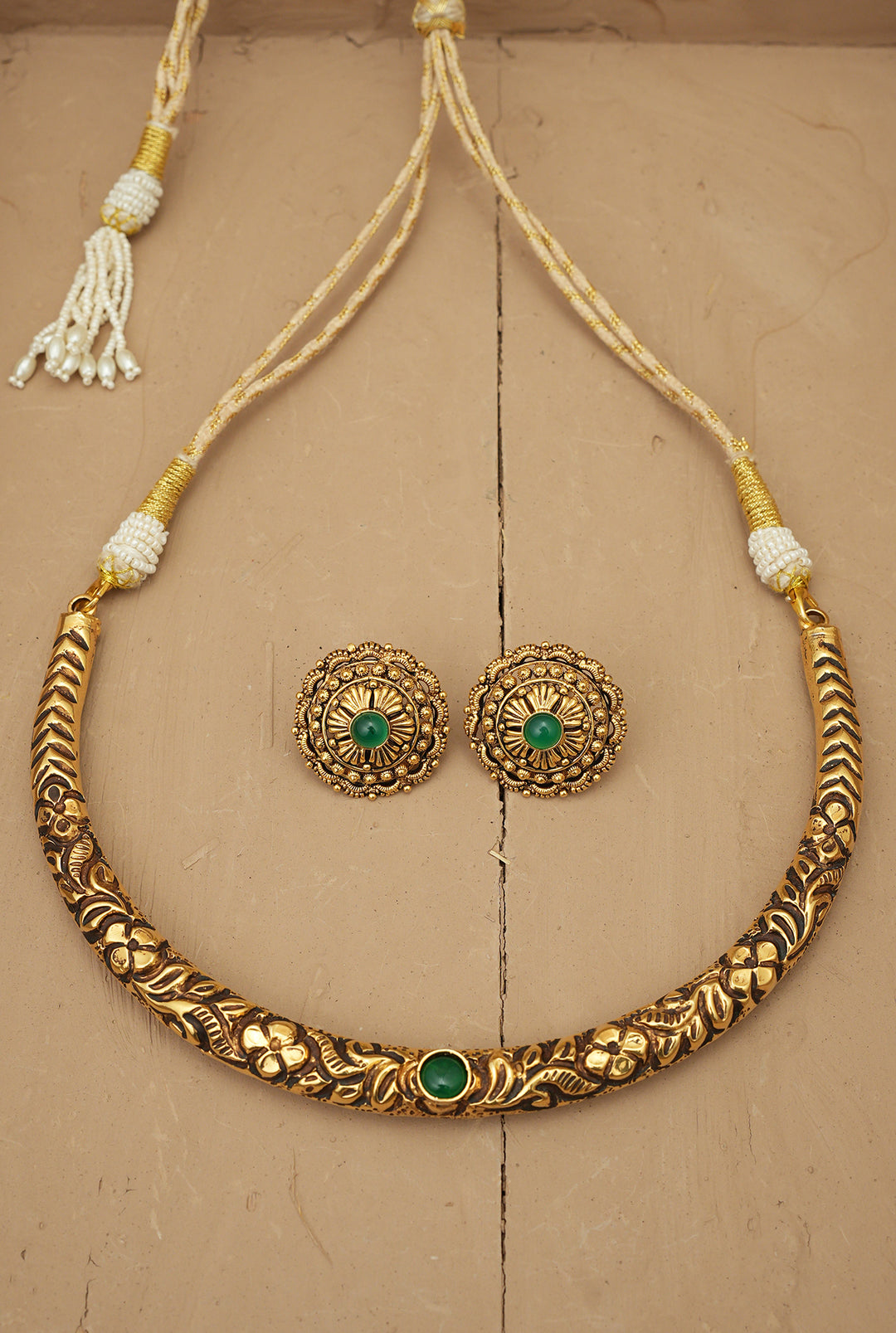 Shifa Hasli set Handcrafted Gold Plated