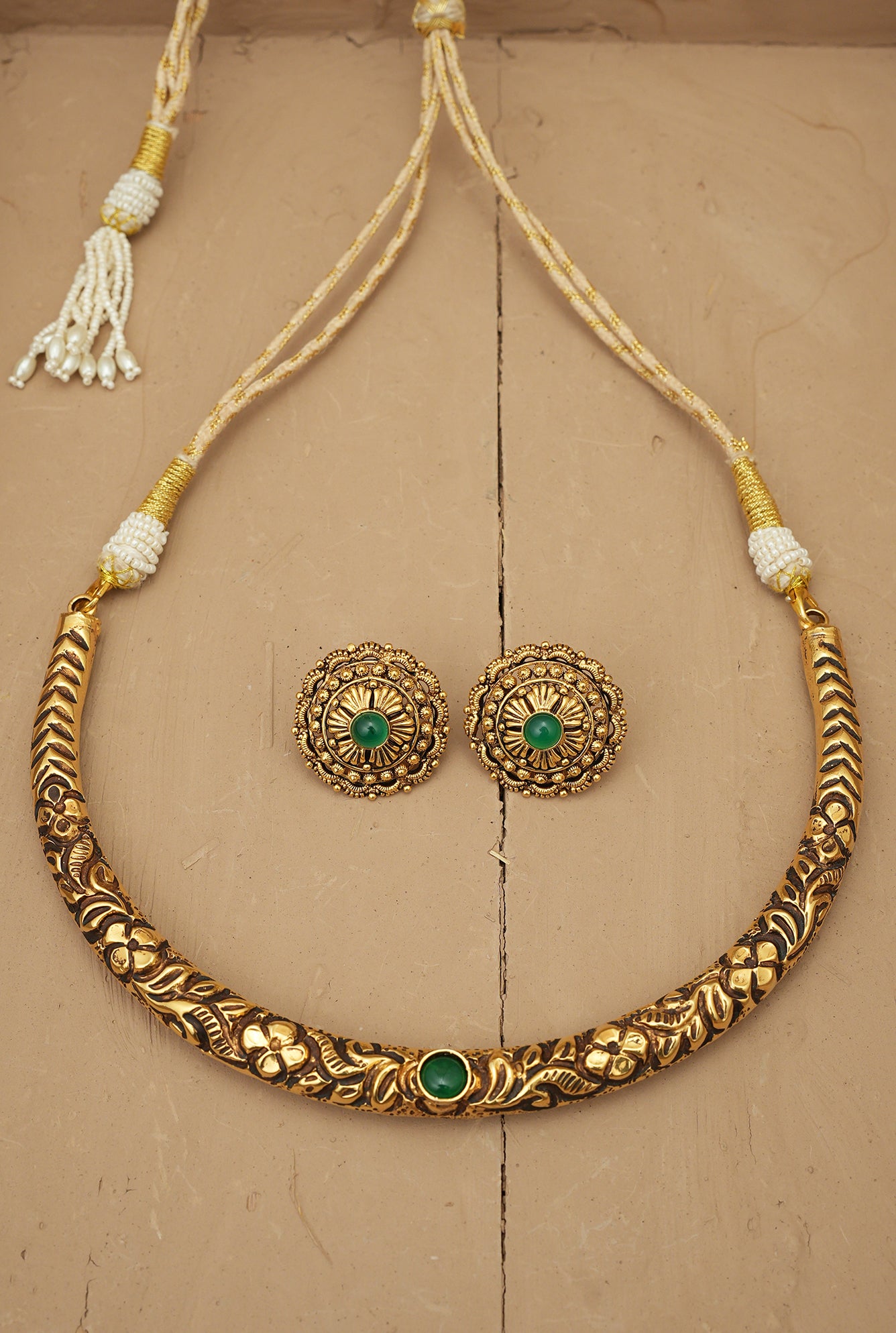 Shifa Hasli set Handcrafted Gold Plated