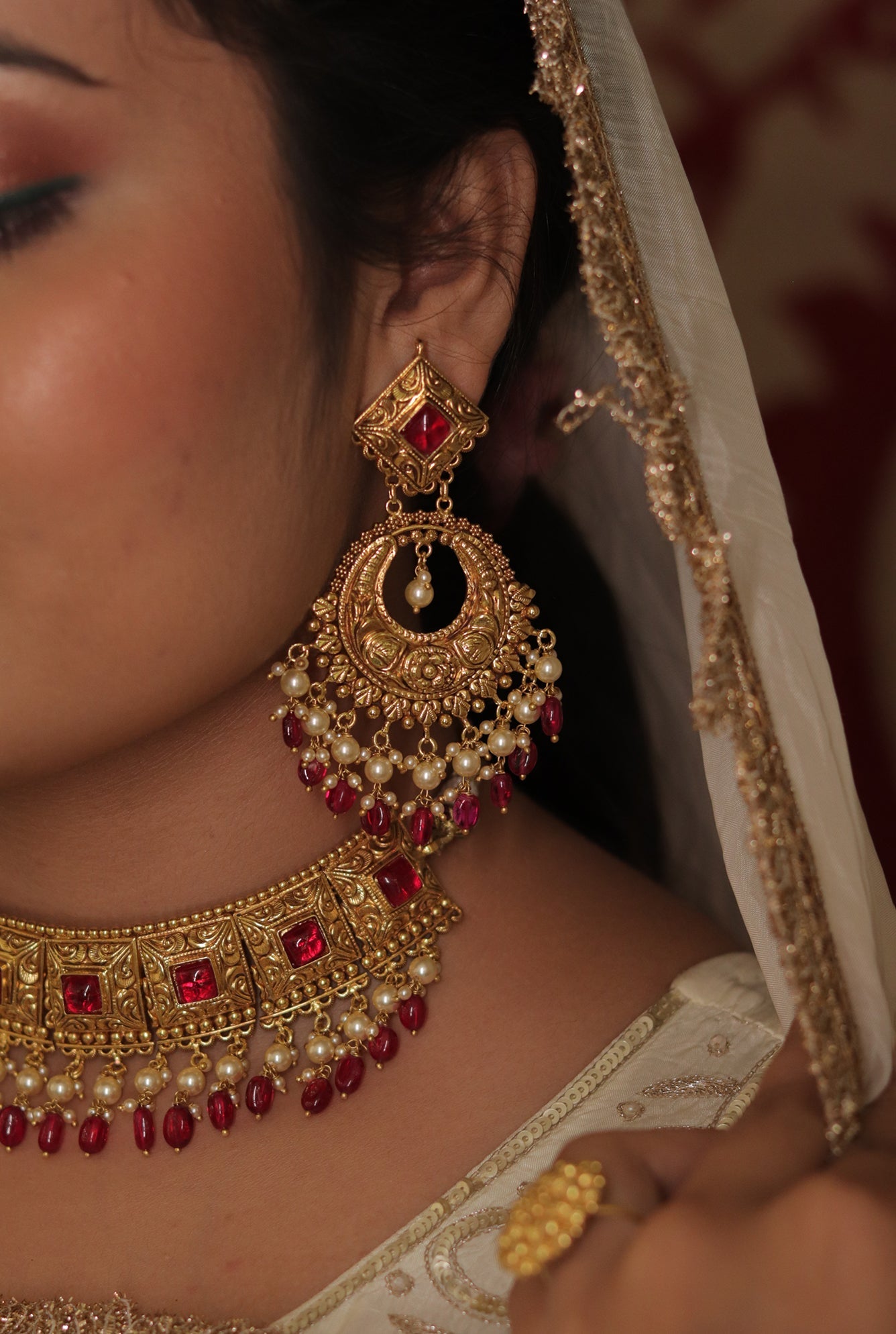 Mehak choker Earing Tikka Handcrafted Gold Plated